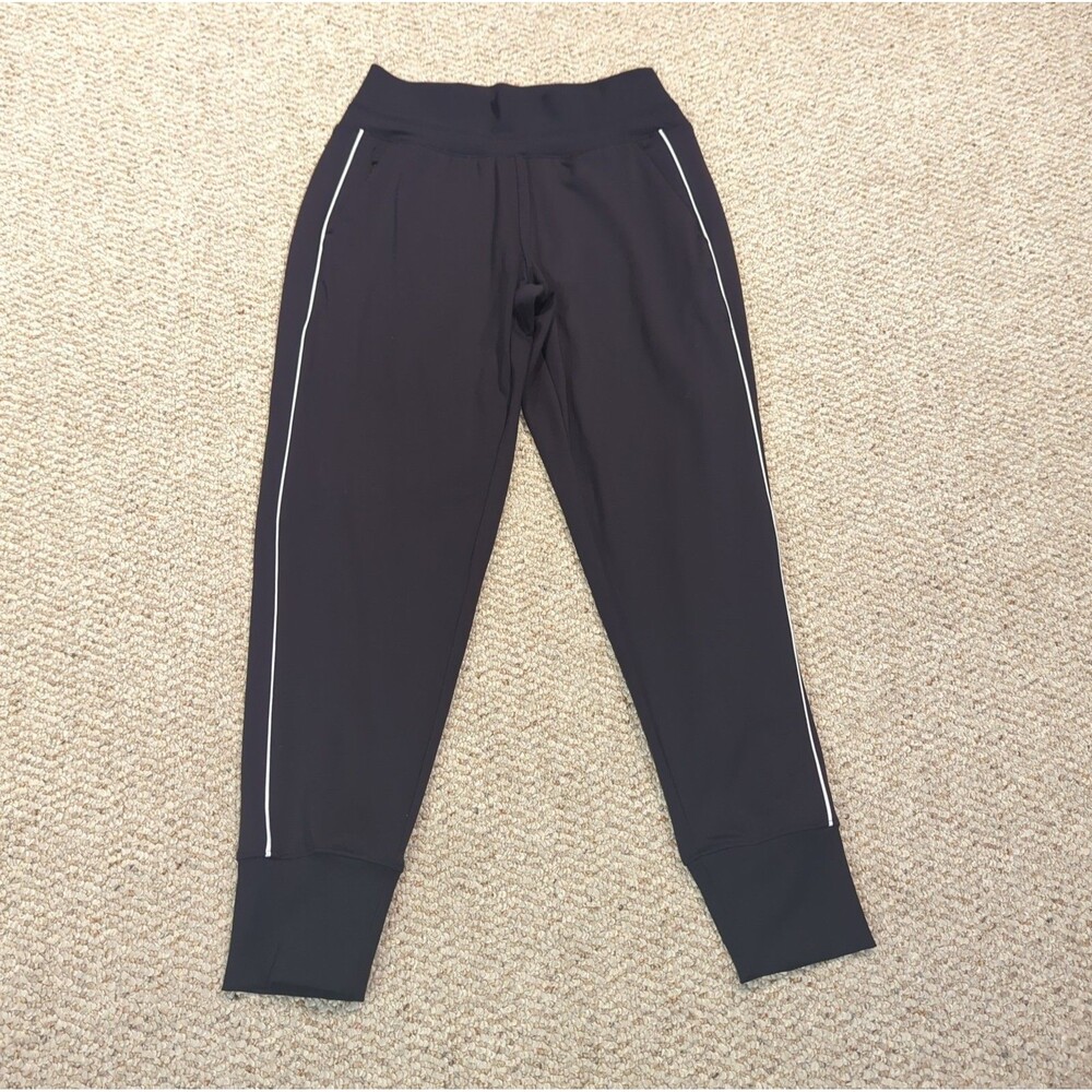 Athleta Venice High Rise Track Stripe Jogger Womens Small Black Athleisure